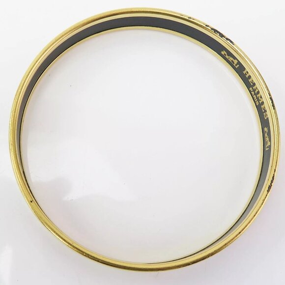 Auth HERMES Goldtone and Red Enamel Bangle Bracelet - Picture 16 of 16